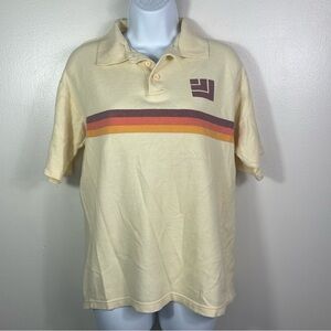 Retro Striped Collared Short Sleeve Shirt